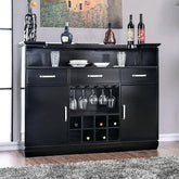 Alena Black Bar Table w/ LED Touch Light & Mirror