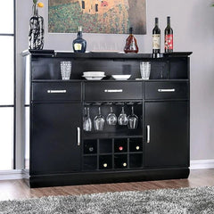 Alena Black Bar Table w/ LED Touch Light & Mirror
