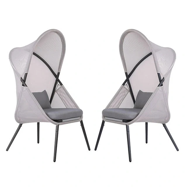 Alverta Foldable Chair Grey & Black (2/Ctn)