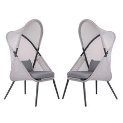 Alverta Foldable Chair Grey & Black (2/Ctn)
