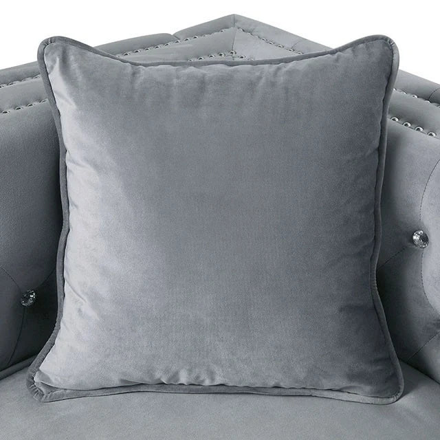 Amie Glam Gray & Black Sectional w/Storage