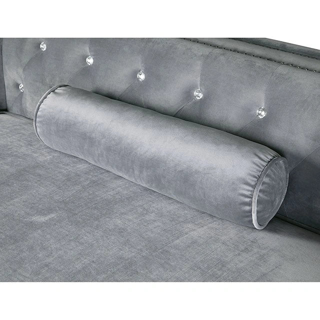 Amie Glam Gray & Black Sectional w/Storage
