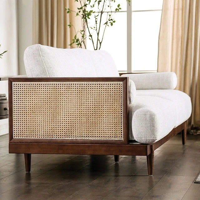 ALESUND Loveseat, Beige/Light Oak, Natural & Brown
