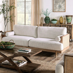 ALESUND Sofa, Beige/Light Oak, Natural & Brown