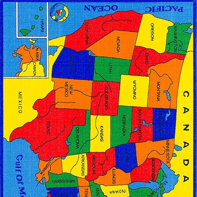 ABBEY Us Map 5' X 8' Area Rug