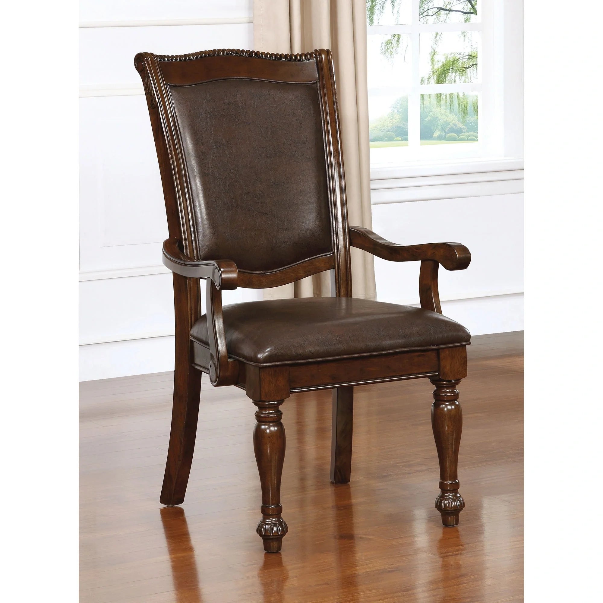 Alpena Brown Cherry/Espresso Arm Chair & Side Chair (2/CTN)