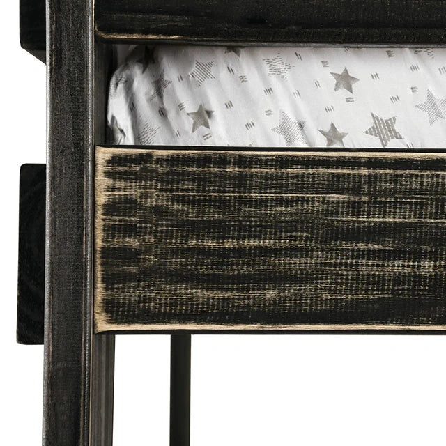 Arlette Twin/Twin Bunk Bed Brown, Black, Gray, & White