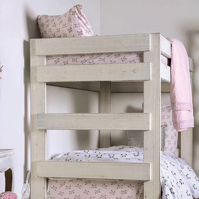 Arlette Twin/Twin Bunk Bed Brown, Black, Gray, & White